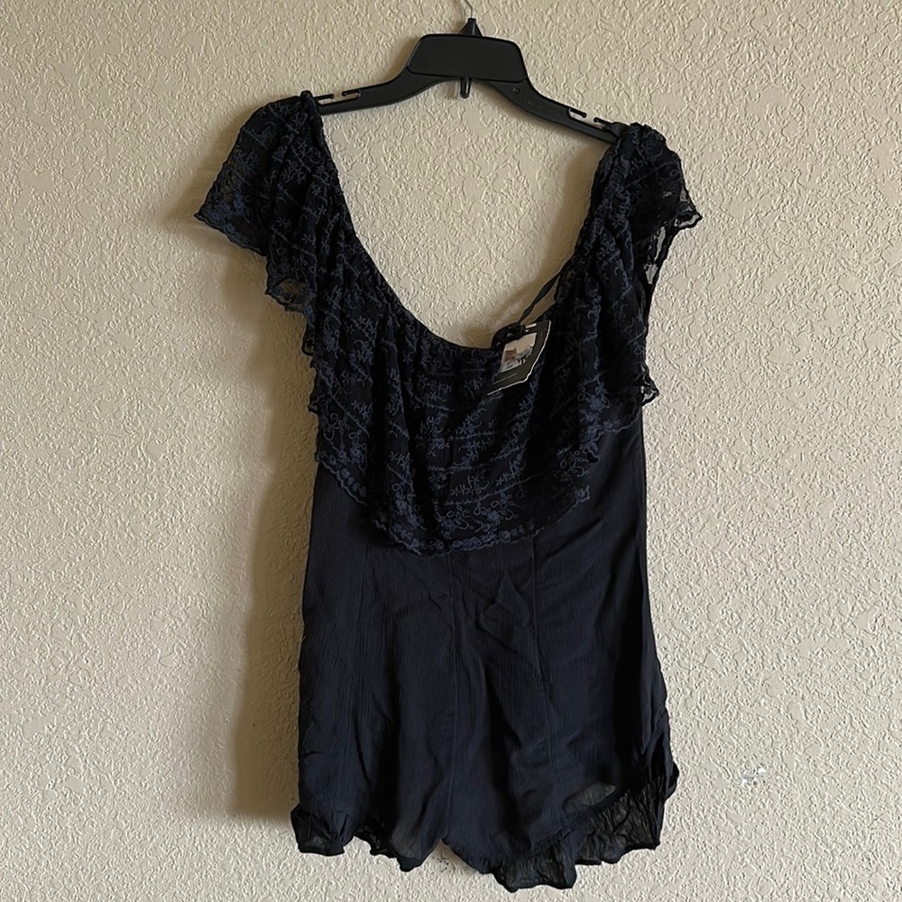 Urban Outfitters Vintage Black Romper with Tags Kimichi Blue Brand Size Small